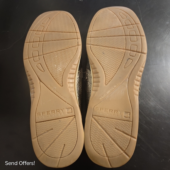 Sperry Top Slider Bluefish Boat (9288374) Shoes, Women’s Size 9M, Black / Gold - Picture 5 of 6